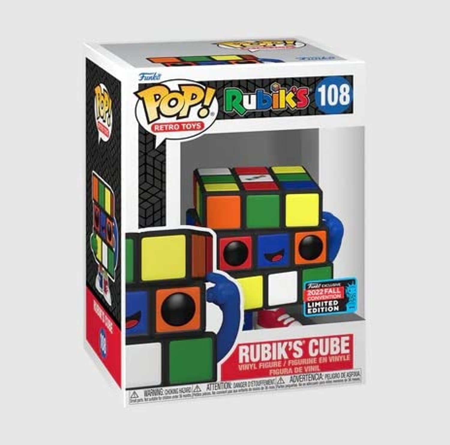 Funko Pop! Retro Toys: 2022 Rubik's Cube Convention Exclusive Puzzle Cube Vinyl Multicolor Figure #108