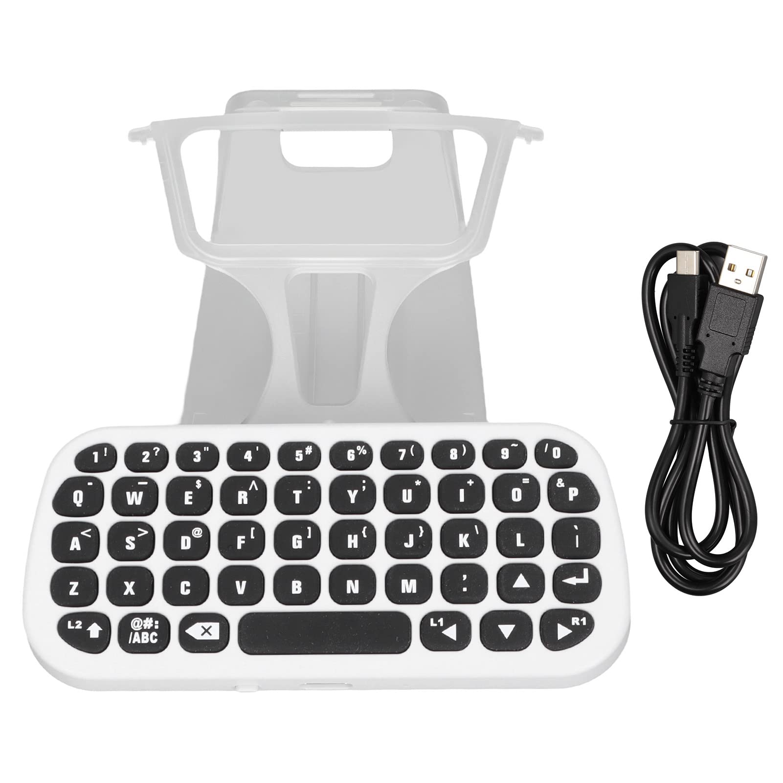 Hoopoocolor Wireless Keyboard for PS5 Controller, Combing Bluetooth Keyboard with Controller, with Clip, Charging Cable, LED Indicator, Wireless Bluetooth Chatpad for Gaming Live Chat