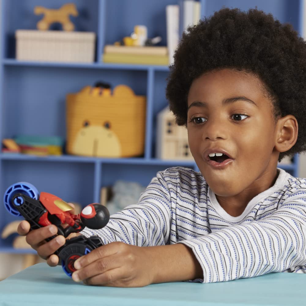 Spidey and His Amazing Friends Miles Morales Action Figure with Toy Motorcycle, Preschool Toys, Ages 3 and Up