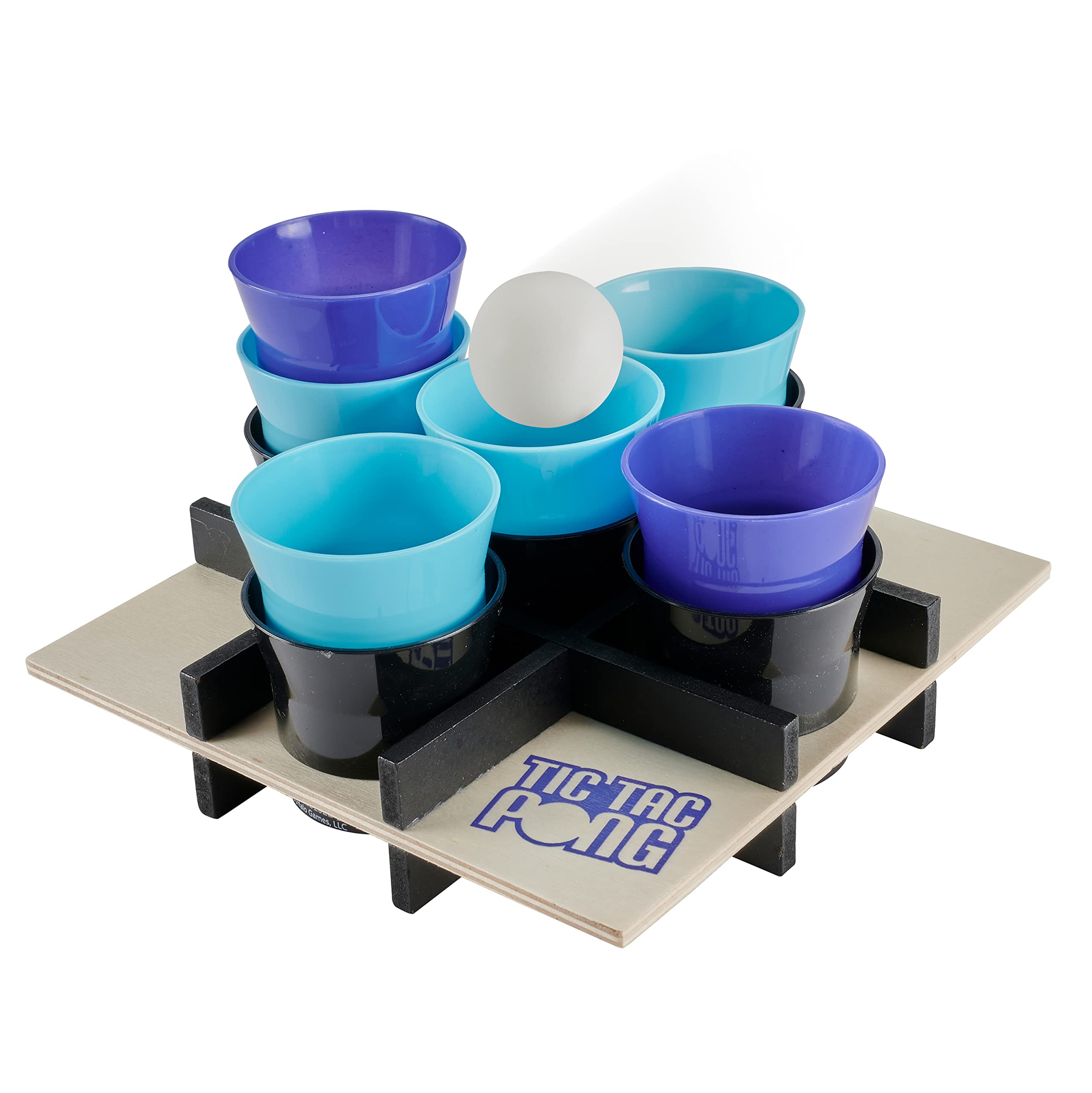 Buffalo Games - Tic Tac Pong - Indoor/Outdoor Dexterity Game - Competative Tic Tac Toe - Great Family Game Night Addtion - Ages 7 and Up