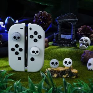 Halloween Thumb Grip Caps for Nintendo Switch Joy-Con, Cute Silicone Joystick Cap Covers Accessories Compatible with Nintendo Switch/OLED/Lite Joycon, 4PCS Skull