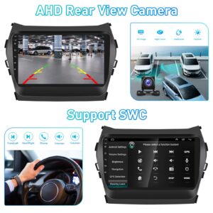 Roinvou [2G+64G] for Hyundai Santa Fe 2013-2017 Car Radio with Wireless Carplay/Android Auto, 9 Inch Android 13 IPS Touch Screen Car Stereo, Bluetooth, GPS, WiFi, SWC, HiFi + AHD Backup Camera