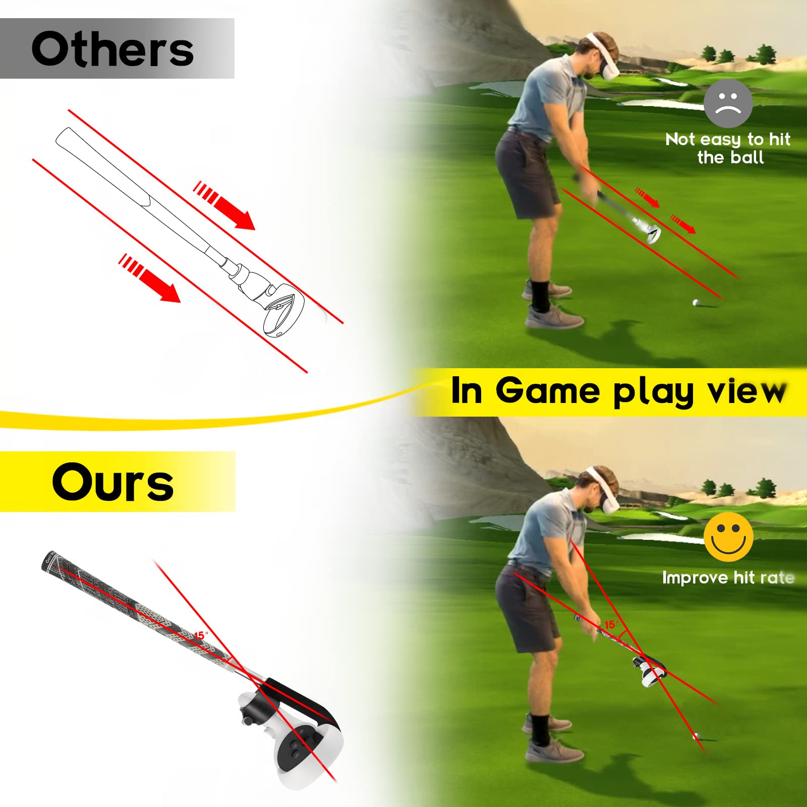 SUPERVR VR Golf Attachment Club for Oculus Quest 2 Accessories Golf+ (Quest 2, Right Controller)