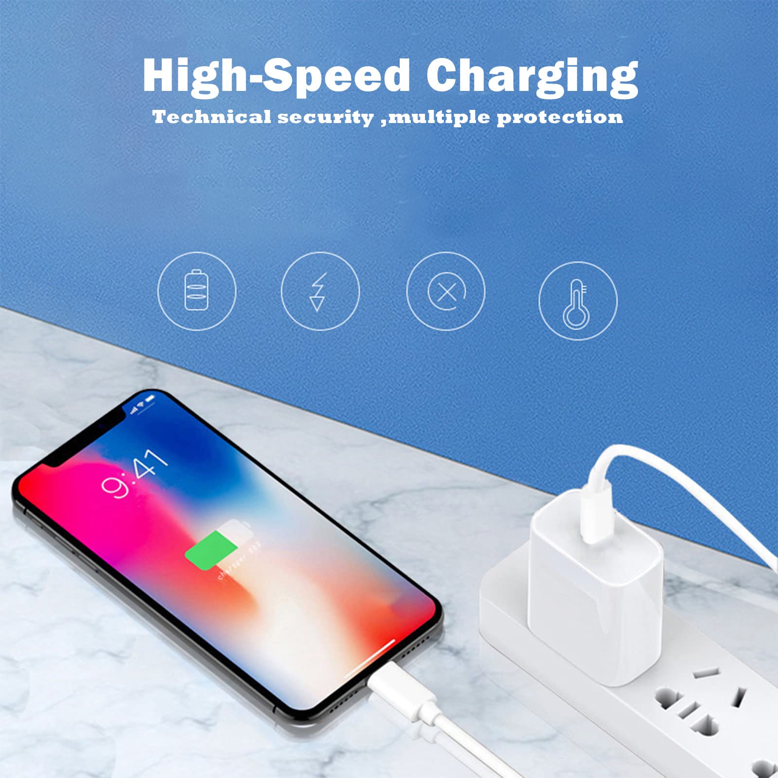 iPhone 12 13 14 Super Fast Charger iPhone Charger USB C 2-Pack 20W Rapid Wall Charger Blcok with 6FT Cable Fast Charging Adapters for iPhone 14/13/12/Pro Max/Pro/11/ iPad