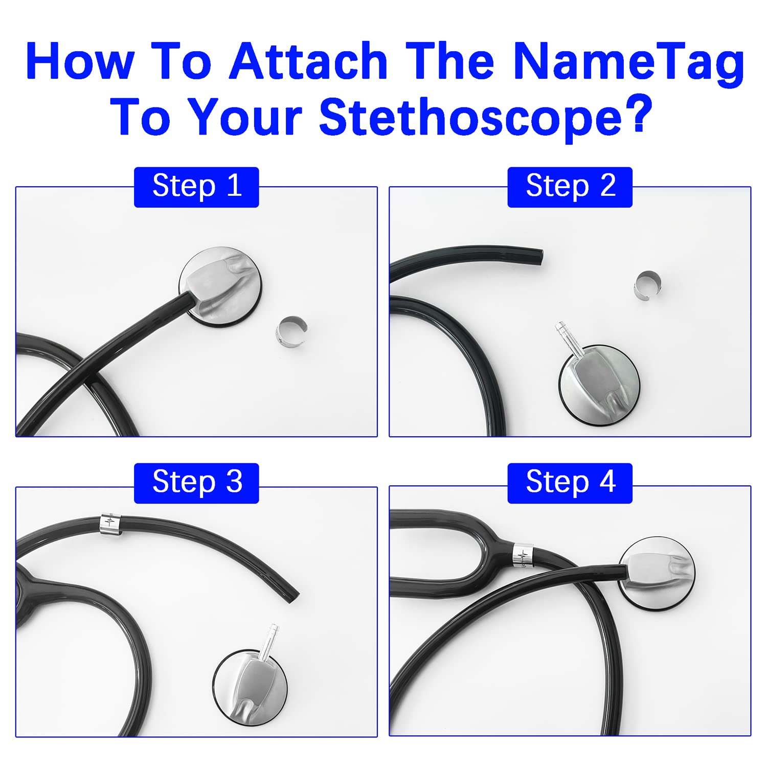 BellBlow Stethoscope ID Tag - Personalized Name Tag- Handmade Nursing ID Charm-Graduation Gift For Nurse (Custom Initial,Name & Text)