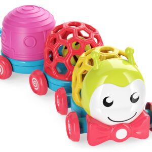 CoolToys Caterpillar Musical Baby Toy - 3 in 1 Developmental Infants & Toddlers Sensory Toy; 3 Linkable Easy Grasp Soft Cars, Rattles, Plays Fun Sounds, Ideal Birthday Gift for 1 Year Old Boys & Girls