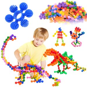 kids building blocks stem toys, 120 pcs plastic gear interlocking sets that bends - safe material - toddler educational toy for girls and boys aged 3+