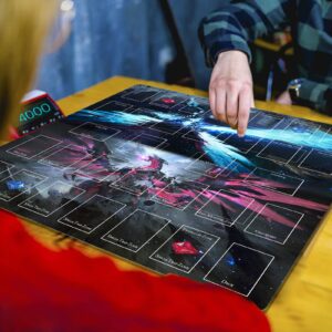 sabermaster Card Rubber Mat - 2 Player, Square playmat for Gamer 60x60cm/23.6x23.6inch