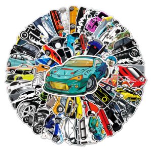 61pcs modified cars speed and passion cartoon doodle stickers car stickers for kids,racing car stickers, sports car stickers for luggage laptop car waterproof decorative toy graffiti stickers