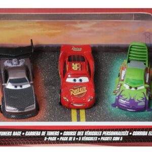 Disney Cars Toys Disney Cars Diecast Tuners Race 5-Pack with Lightning McQueen, DJ, Boost, Wingo, and Snot Rod