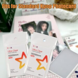 Neffliwe 300 Pcs Kpop Photocard Sleeves Card Sleeves PVC and Acid Free for Trading Cards Standard Kpop Photocards (58x89mm)