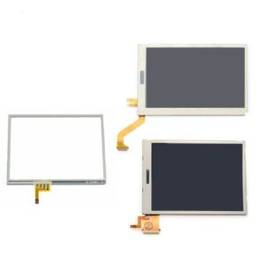 replacement top upper & bottom lower down lcd screen for nintendo 3ds, lcd display with touch screen digitizer for 3ds