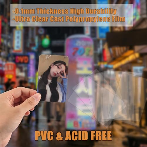 Neffliwe 300 Pcs Kpop Photocard Sleeves Card Sleeves PVC and Acid Free for Trading Cards Standard Kpop Photocards (58x89mm)