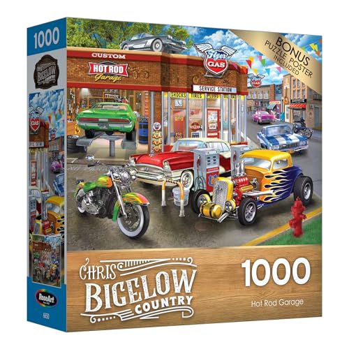 RoseArt - Chris Bigelow - Hot Rod Garage - 1000 Piece Jigsaw Puzzle for Adults