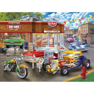 roseart - chris bigelow - hot rod garage - 1000 piece jigsaw puzzle for adults