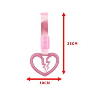 Auto Car Accessory Broken Heart Pink Glow in Dark TSURIKAWA Ring Subway Train Bus Handle Strap Style_8888