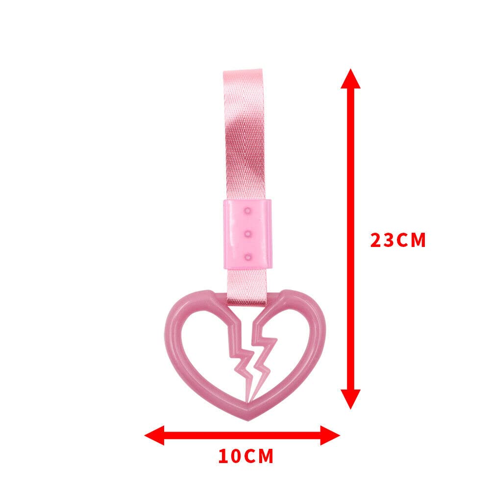 Auto Car Accessory Broken Heart Pink Glow in Dark TSURIKAWA Ring Subway Train Bus Handle Strap Style_8888