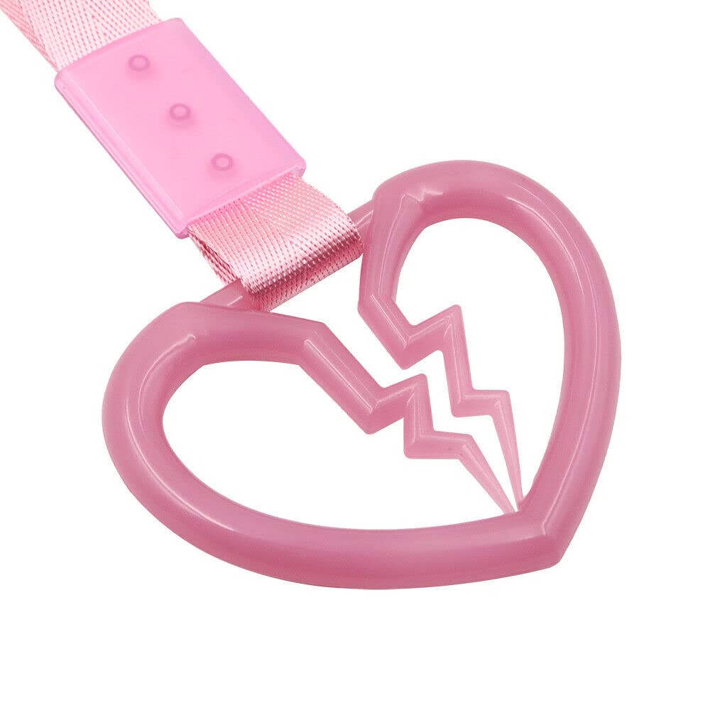 Auto Car Accessory Broken Heart Pink Glow in Dark TSURIKAWA Ring Subway Train Bus Handle Strap Style_8888