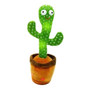 Majesty Trends Dancing Cactus Toy Talking Singing Plush Toy Mimicking Repeats What You Say, Have Recording & 120 Funny Musical Songs Wiggly Dance with Lighting Funny Kids Gift