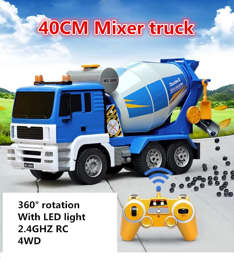 Adepe 40CM Large Remote Control Mixer Truck Toys 360 °Rotating Radio Remote Control Vehicle Engineering Vehicle Simulation of Manual inertial Construction Engineering Vehicle Children's Toy boy