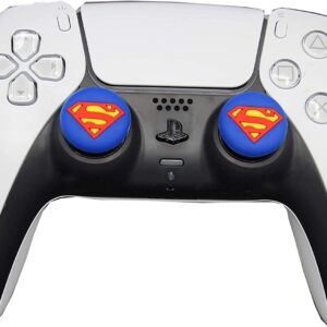 Esports Discounts DC Comics Controller Thumb Grip Silicone Caps Compatible for Playstation PS5 PS4 Pro Slim PS3 PS2 Xbox One Series S X Switch Controller Superman - Two Controller Pack