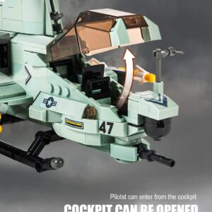 dOvOb Military AH-1Z Viper Helicopter Building Blocks Set, Army Plane Toys as Gift for Kids or Adult (597 Pieces)