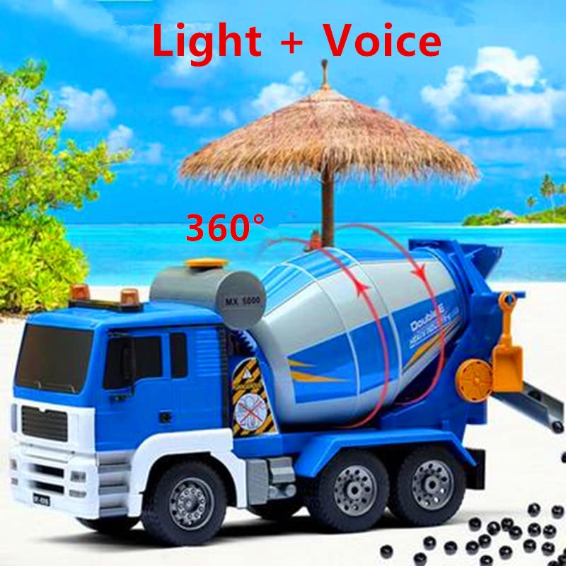 Adepe 40CM Large Remote Control Mixer Truck Toys 360 °Rotating Radio Remote Control Vehicle Engineering Vehicle Simulation of Manual inertial Construction Engineering Vehicle Children's Toy boy