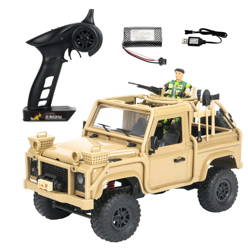 QIYHBVR 1/12 2.4Ghz Crawler RC Car, Imulation American RC Military Truck All Terrain Hobby 4WD Off Road Truck Vehicle Models RC Vehicle Army Truck RTR for Boys Kids