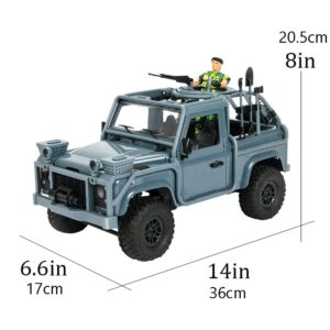 QIYHBVR 1/12 2.4Ghz Crawler RC Car, Imulation American RC Military Truck All Terrain Hobby 4WD Off Road Truck Vehicle Models RC Vehicle Army Truck RTR for Boys Kids