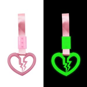 Auto Car Accessory Broken Heart Pink Glow in Dark TSURIKAWA Ring Subway Train Bus Handle Strap Style_8888