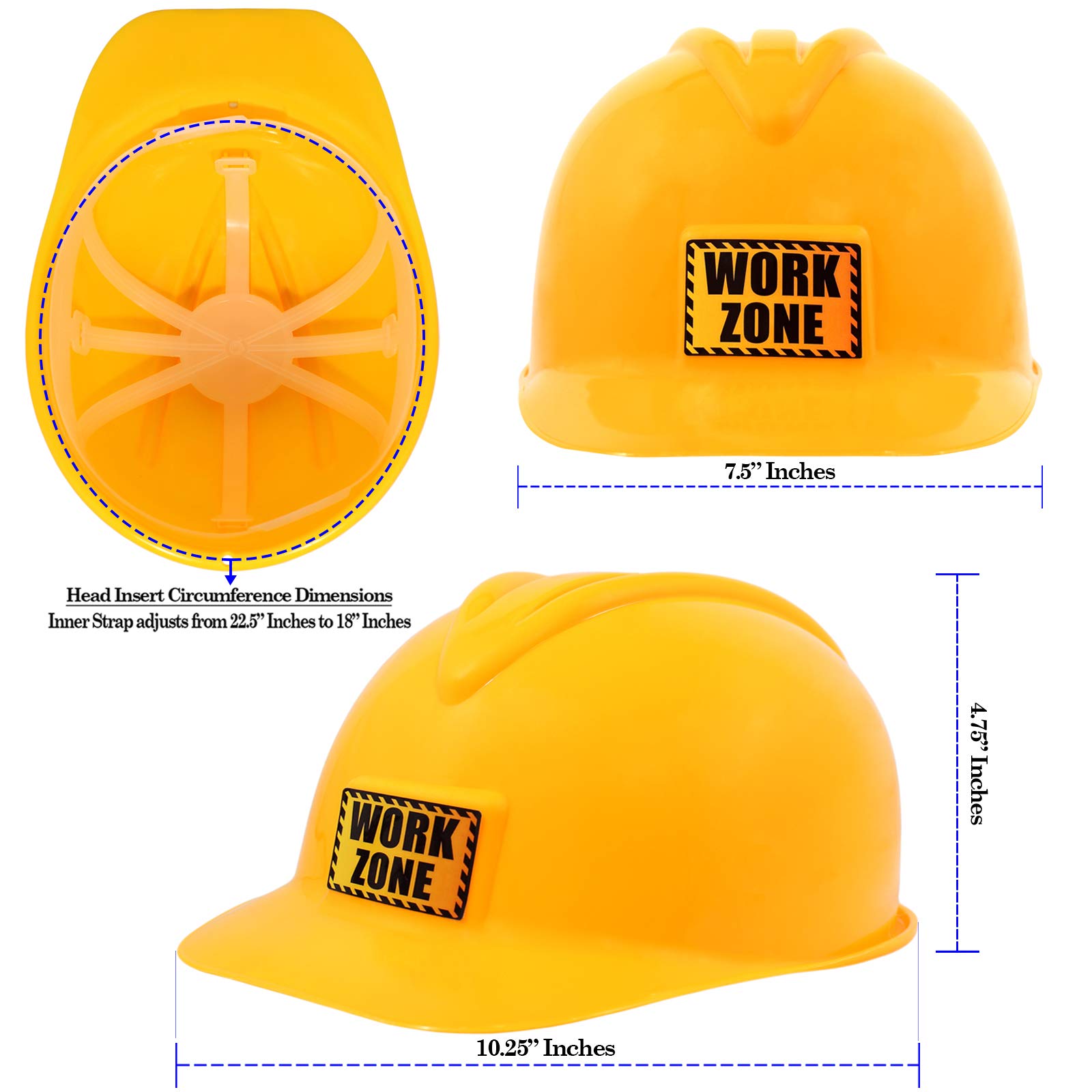 AnapoliZ Kids Construction Vest plus Hat Set | 2 Pcs Kids Construction Worker Vest & Hat Dress Up | Yellow Reflective Vest Construction, plus Yellow Plastic Childrens Hard Hat | Construction Costume