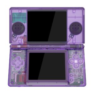 eXtremeRate Clear Atomic Purple Replacement Full Housing Shell for Nintendo DS Lite, Custom Handheld Console Case Cover with Buttons, Screen Lens for Nintendo DS Lite NDSL - Console NOT Included