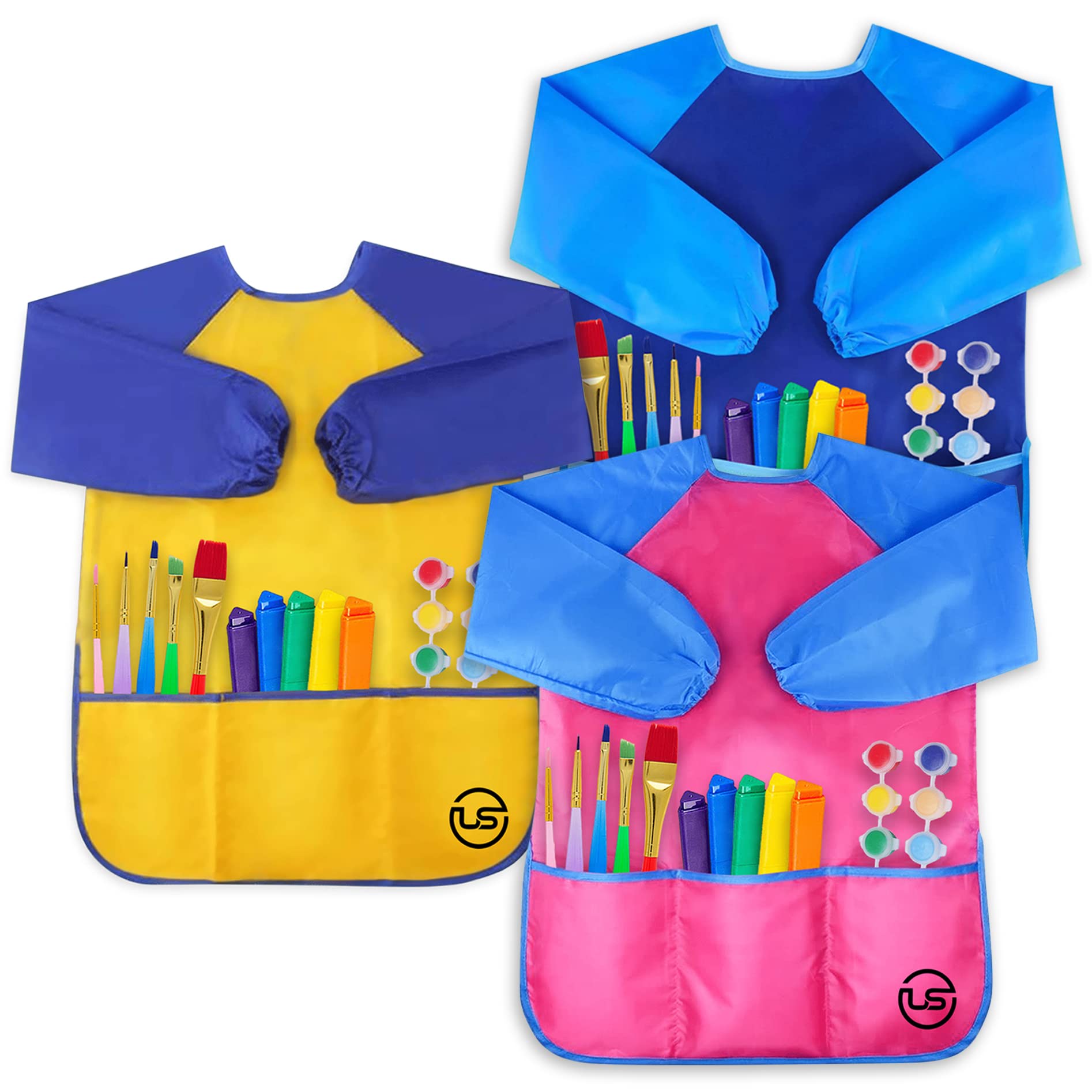 Ultimate Stationery Art Smock, Waterproof Kids Art Smock, 3 Pack, Smocks for Kids, Kids Smock, kids art smock