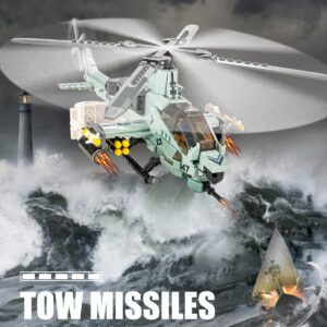 dOvOb Military AH-1Z Viper Helicopter Building Blocks Set, Army Plane Toys as Gift for Kids or Adult (597 Pieces)