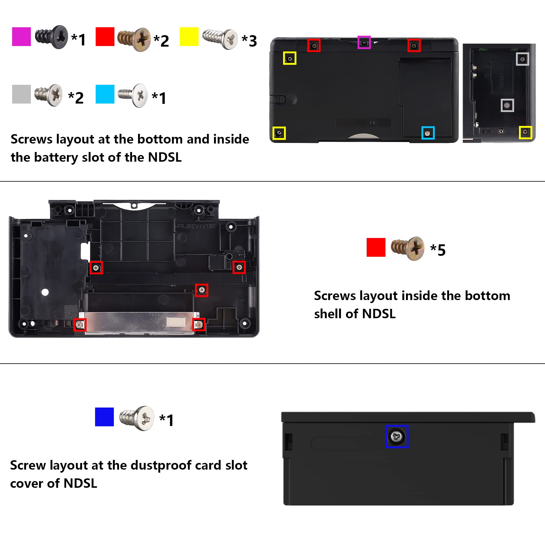 eXtremeRate Clear Atomic Purple Replacement Full Housing Shell for Nintendo DS Lite, Custom Handheld Console Case Cover with Buttons, Screen Lens for Nintendo DS Lite NDSL - Console NOT Included