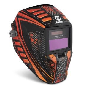 miller 291189 classic series auto darkening welding helmet with clearlight lens, hex