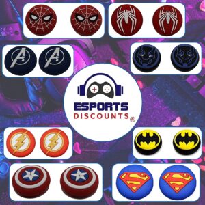 Esports Discounts DC Comics Controller Thumb Grip Silicone Caps Compatible for Playstation PS5 PS4 Pro Slim PS3 PS2 Xbox One Series S X Switch Controller Superman - Two Controller Pack