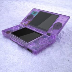 eXtremeRate Clear Atomic Purple Replacement Full Housing Shell for Nintendo DS Lite, Custom Handheld Console Case Cover with Buttons, Screen Lens for Nintendo DS Lite NDSL - Console NOT Included