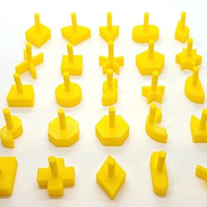 Perfection Board Game Complete Set of 25 Replacement Pieces Parts Shapes Pegs