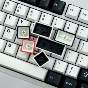 Gliging Doubleshot Keycaps 60 Percent, Minimalist Style Black 125 Keys Keycaps Set, Cherry Profile Custom Keycap for 60/61/65/75/87% Cherry MX Mechanical Gaming Keyboard