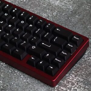 Gliging Doubleshot Keycaps 60 Percent, Minimalist Style Black 125 Keys Keycaps Set, Cherry Profile Custom Keycap for 60/61/65/75/87% Cherry MX Mechanical Gaming Keyboard