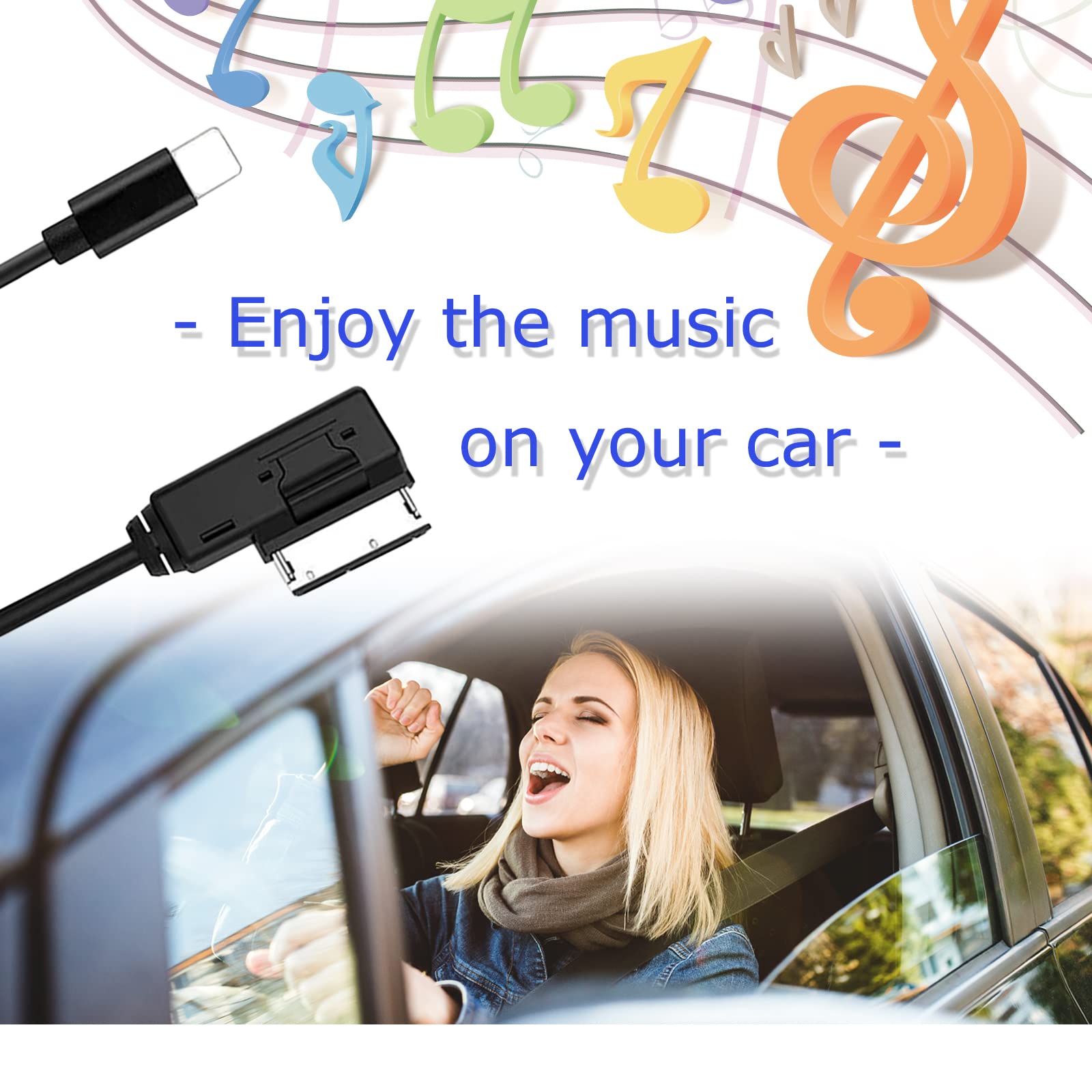 CHOYTONG AUX Cable AMI MDI MMI Music Interface Adapter Compatible for 13 12 Pro Max XS Max for A4 A5 A6 A8 Q5 Q7 R8 with 3G+MMI System