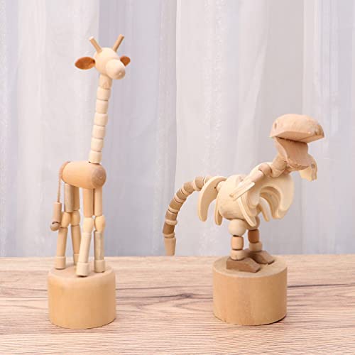 Wood Painting Crafts, Unfinished Wood Cutouts Animals, Wooden Paint Crafts for Painting Wooden Ornaments DIY Crafts Art Project for Home Decoration, Dinosaur, Giraffe Shap