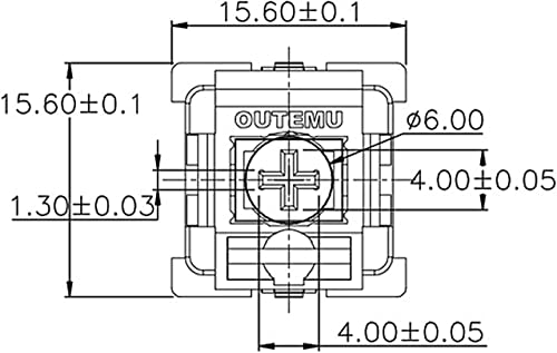 XuanGui OUTEMU (Gaote) Blue Switches, 3 Pin Keyboard Dustproof Switches DIY Replaceable Cherry MX Equivalent Keyswitch, Tactile & Clicky Switches for Mechanical Gaming Keyboard,60 Pack