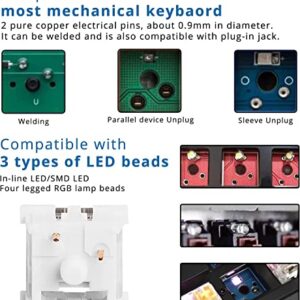 XuanGui OUTEMU (Gaote) Blue Switches, 3 Pin Keyboard Dustproof Switches DIY Replaceable Cherry MX Equivalent Keyswitch, Tactile & Clicky Switches for Mechanical Gaming Keyboard,60 Pack