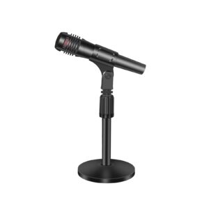 desktop microphone stand, mic stand desk adjustable metal table mic stand for blue yeti snowball & other microphone clip 10.6 inch-14.6 inch