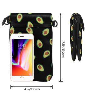 Crossbody Bag Cell Phone Purse Avocado Repeating Pattern Wallet Travel Passport Bag Crossbody for Women Girls Ladies Dat