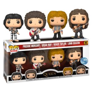 Funko Pop! 4-Pack Rocks: Queen - Freddie Mercury/Brian May/Roger Taylor/John Deacon (Special Edition) Vinyl Figures