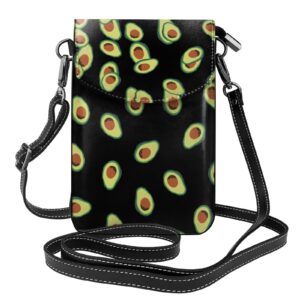 crossbody bag cell phone purse avocado repeating pattern wallet travel passport bag crossbody for women girls ladies dat