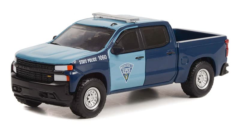 Greenlight 43000-E Hot Pursuit Series 42-2021 Chevy Silverado - Massachusetts State Police 1:64 Scale Diecast